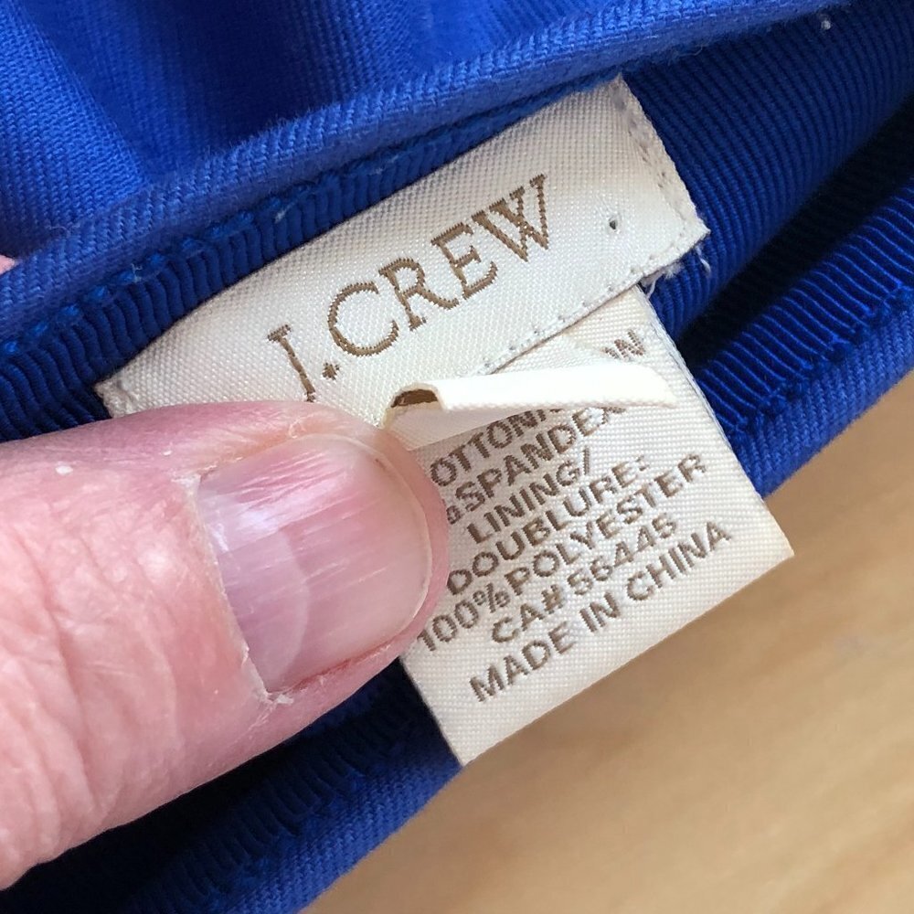 Y2K 12" J. Crew Double Serge Cobalt Blue Lined Pencil Skirt Women's size 4 - NEW - Picture 8 of 10